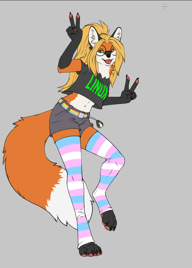 Digital flatcoloured illustration of the Linux mascott Xenia